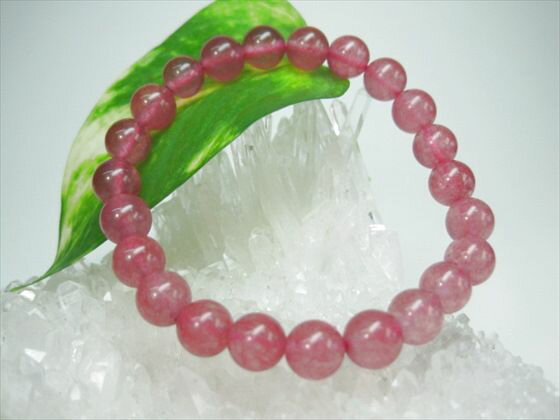 【均一ブレスレット】ピンクカルサイト(着色)Φ8.2±0.2mm