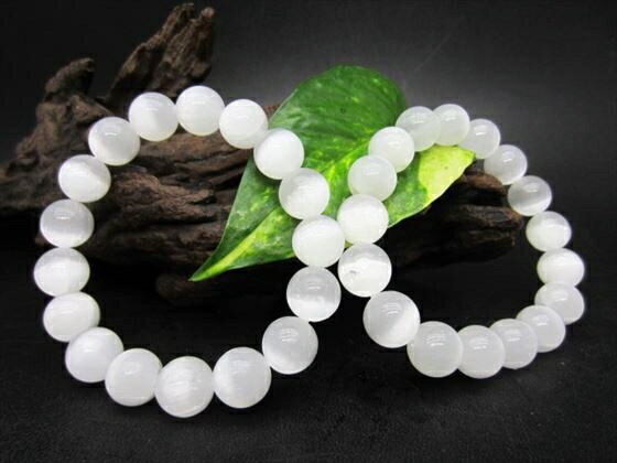 【ブレスレット】天然キャッツアイ(セレナイト)品質AAAΦ12.2±0.2mm【鑑定済み】