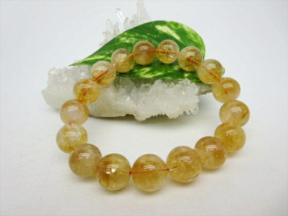 【ブレスレット】天然シトリン品質AAAΦ12.8±0.2mm【一点物】
