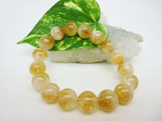 【ブレスレット】天然シトリン品質AAAΦ12.8±0.2mm【一点物】