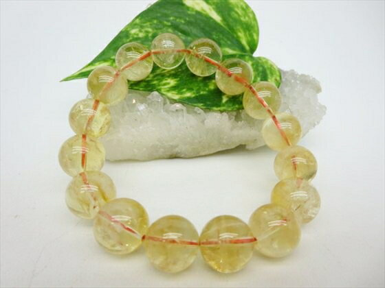 【ブレスレット】天然シトリン品質AAAΦ13.4±0.2mm【一点物】