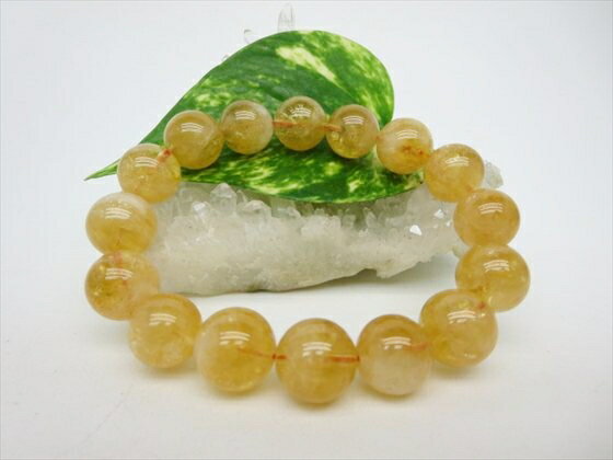 【ブレスレット】天然シトリン品質AAAΦ13.5±0.4mm【一点物】