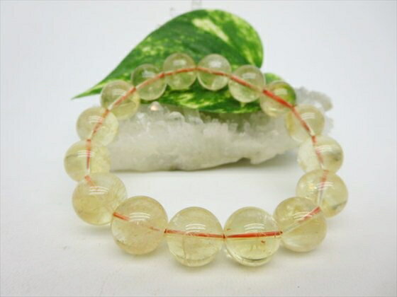 【ブレスレット】天然シトリン品質AAAΦ13.5±0.4mm【一点物】