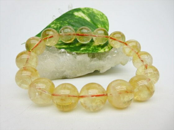 【ブレスレット】天然シトリン品質AAAΦ13.5±0.4mm【一点物】
