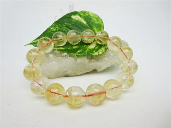 【ブレスレット】天然シトリン品質AAAΦ13.5±0.4mm【一点物】