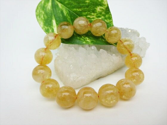 【ブレスレット】天然シトリン品質AAAΦ14～14.9mm【一点物】