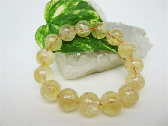 【ブレスレット】天然シトリン品質AAAΦ14～14.9mm【一点物】