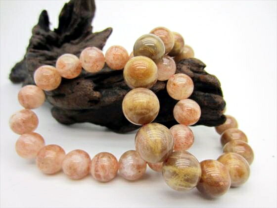 ※在庫処分※【ブレスレット】サンストーンΦ12〜15mm【2本SET】
