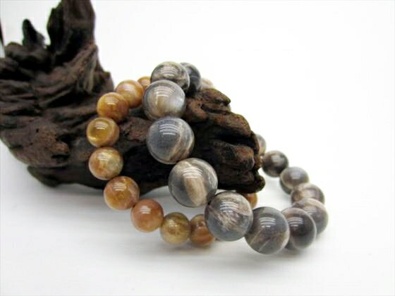 ※在庫処分※【ブレスレット】サンムーンストーンΦ8.5〜12.3mm【2本SET】