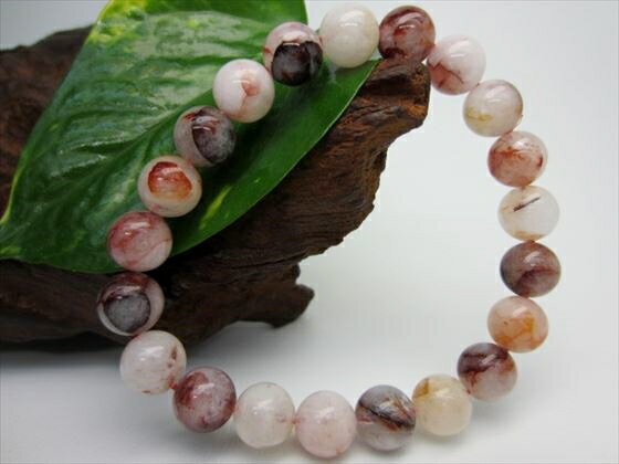 【ブレスレット】ヘマタイトインクォーツ品質AAAΦ9.2±0.2mm【鑑定済み】【一点物】