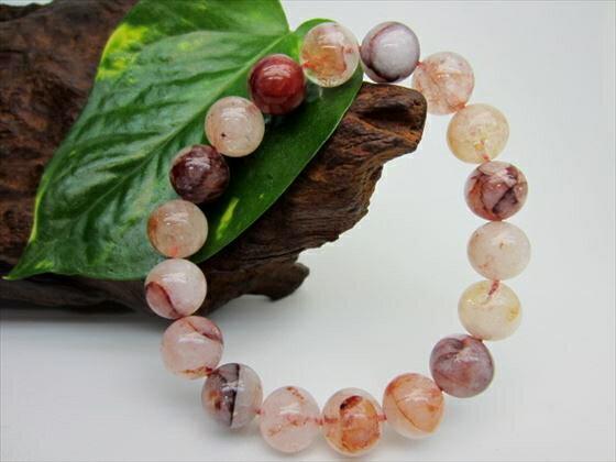 【ブレスレット】ヘマタイトインクォーツ品質AAAΦ10.6±0.2mm【鑑定済み】【一点物】