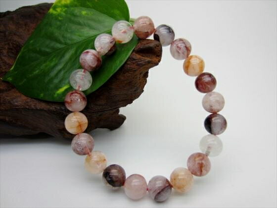 【ブレスレット】ヘマタイトインクォーツ品質AAAΦ9.2±0.2mm【鑑定済み】【一点物】