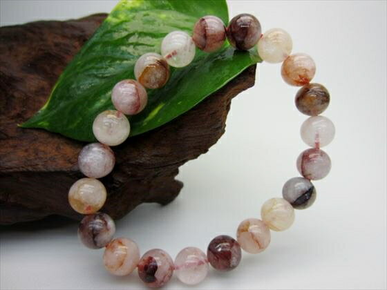 【ブレスレット】ヘマタイトインクォーツ品質AAAΦ9.2±0.2mm【鑑定済み】【一点物】