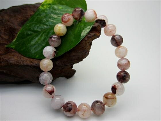 【ブレスレット】ヘマタイトインクォーツ品質AAAΦ9.2±0.2mm【鑑定済み】【一点物】