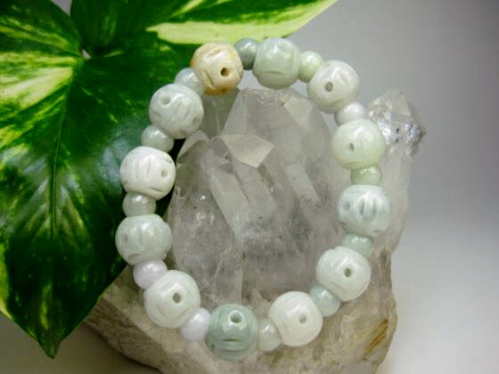 【ブレスレット】翡翠(ジェダイト)Φ13.8mm+Φ7.5mm