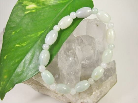 【均一ブレスレット】翡翠(ジェダイト)ナツメカット+ラウンド10.5-12×7.5mm+Φ6mm【鑑定済み】