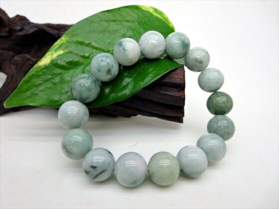 【ブレスレット】マーブル翡翠(ジェダイト)Φ13±0.3mm【鑑別済み】【一点物】