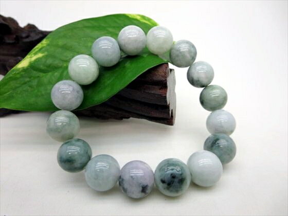 【ブレスレット】マーブル翡翠(ジェダイト)Φ13±0.3mm【鑑別済み】【一点物】