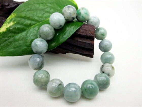 【ブレスレット】マーブル翡翠(ジェダイト)Φ13±0.3mm【鑑別済み】【一点物】