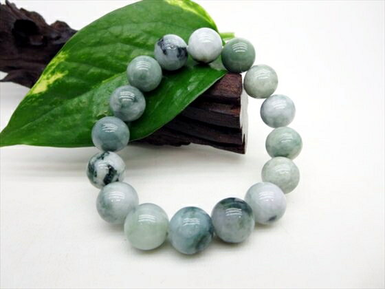 【ブレスレット】マーブル翡翠(ジェダイト)Φ13±0.3mm【鑑別済み】【一点物】