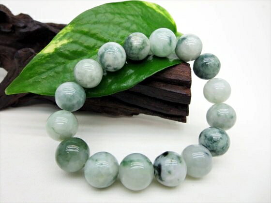 【ブレスレット】マーブル翡翠(ジェダイト)Φ13±0.3mm【鑑別済み】【一点物】