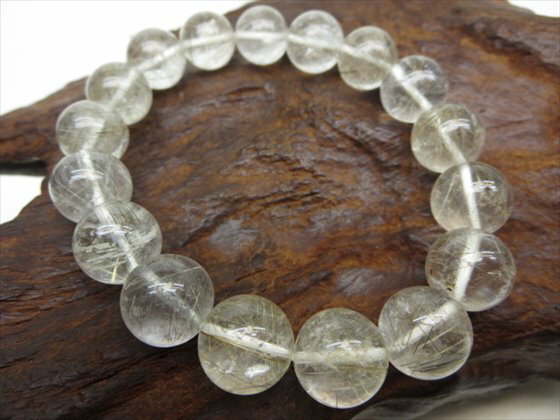 【ブレスレット】プラチナルチルクォーツ品質AAΦ12.3±0.2mm【一点物】