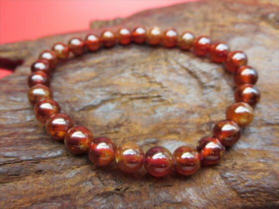 【ブレスレット】マンダリンガーネットΦ6.6±0.2mm【一点物】