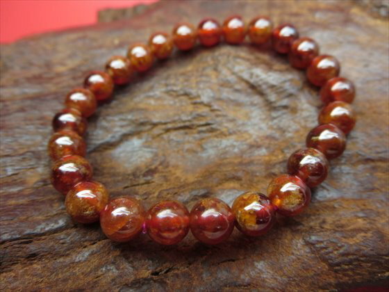 【ブレスレット】マンダリンガーネットΦ6.6±0.1mm【一点物】