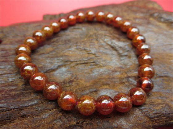 【ブレスレット】マンダリンガーネットΦ6.7±0.2mm【一点物】