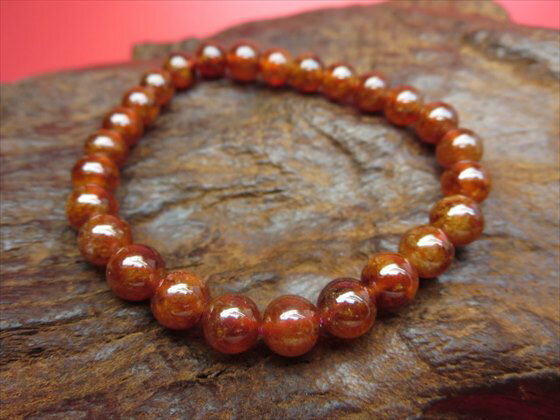 【ブレスレット】マンダリンガーネットΦ6.7±0.2mm【一点物】