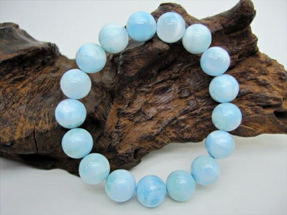 【ブレスレット】ラリマー品質AAAΦ11.6±0.2mm【一点物】