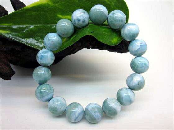 【ブレスレット】ラリマー品質AAAΦ11.7±0.2mm【一点物】