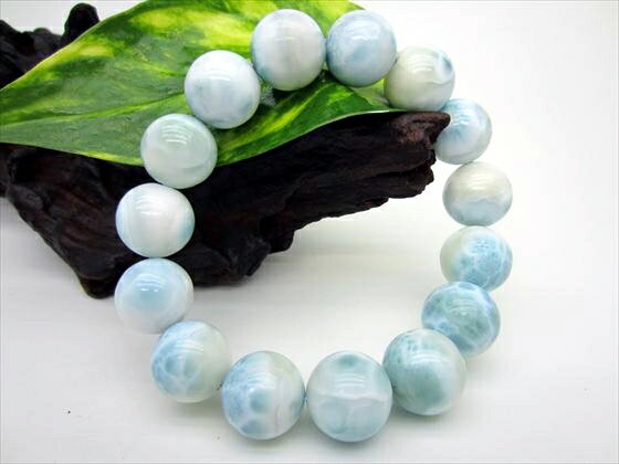 【ブレスレット】ラリマー品質AAAΦ15.5±0.5mm【一点物】