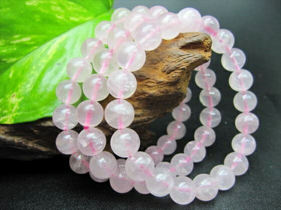 【均一ブレスレット】ローズクォーツ品質AAAΦ9.5-10mm【鑑定済み】