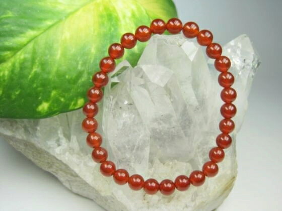 【均一ブレスレット】レッドアゲート(赤メノウ)品質AAAΦ6±0.2mm