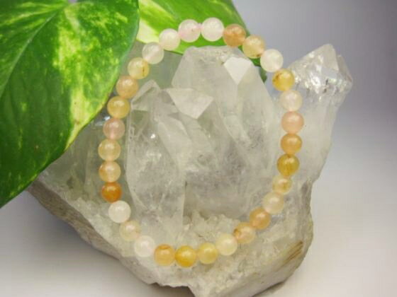 【均一ブレスレット】天然イエローカルサイトΦ6.6±0.2mm