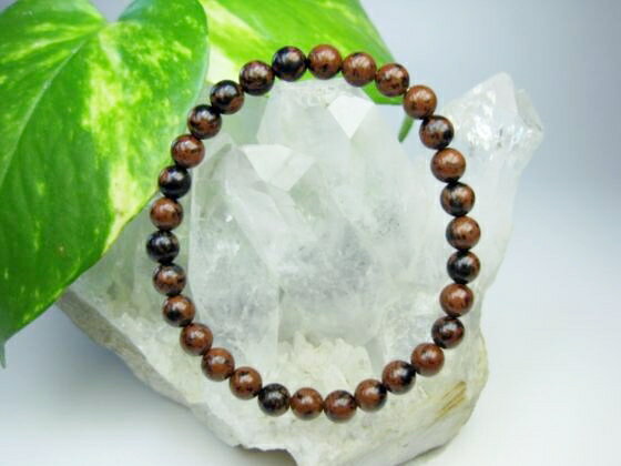 【均一ブレスレット】マホゴニーオブシディアンΦ6.2±0.2mm