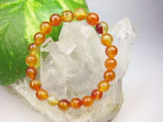 【均一ブレスレット】カーネリアン品質AAA128面カットΦ8.2±0.2mmのサムネイル