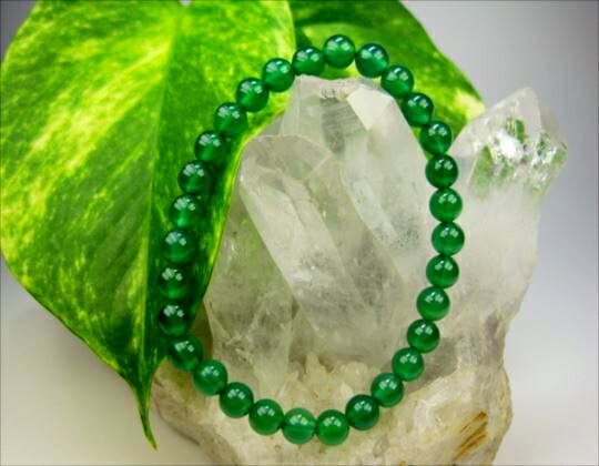 【均一ブレスレット】グリーンアゲート(緑メノウ)Φ6±0.2mm