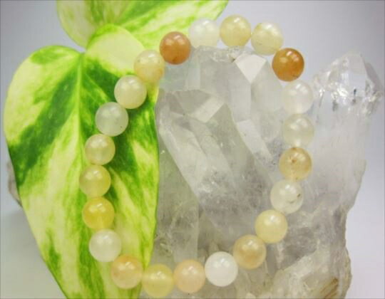 【均一ブレスレット】天然イエローカルサイトΦ8±0.2mm