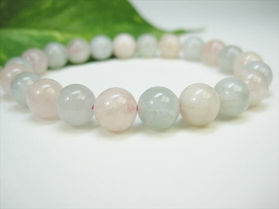 【均一ブレスレット】モルガナイト&アクアマリンΦ7.8±0.3mm