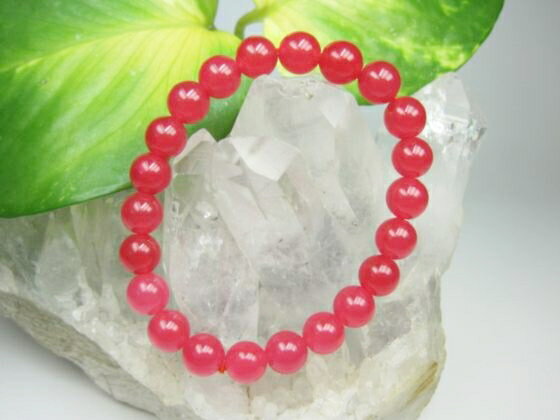 【均一ブレスレット】ピンクカルサイト(着色)Φ8±0.2mm