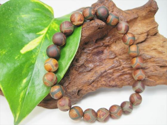 【均一ブレスレット】亀甲長寿天珠Φ8.2±0.2mm