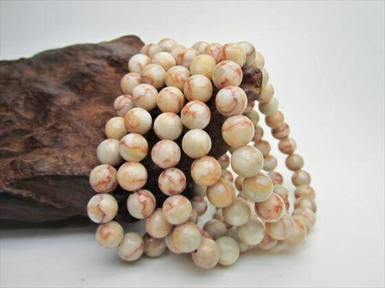 【均一ブレスレット】鶏血石(けいけっせき)Φ8.2±0.2mm
