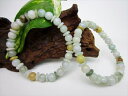 【均一ブレスレット】翡翠(ジェダイト)ラウンド+ボタンカットΦ7.8mm+8×2.4mm