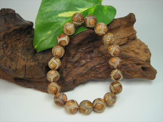 【均一ブレスレット】亀甲長寿天珠Φ10.2±0.2mm