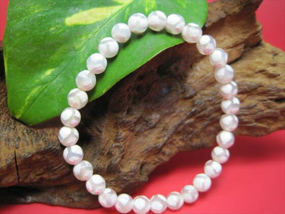 【均一ブレスレット】亀甲長寿天珠128面カットΦ6±0.2mm