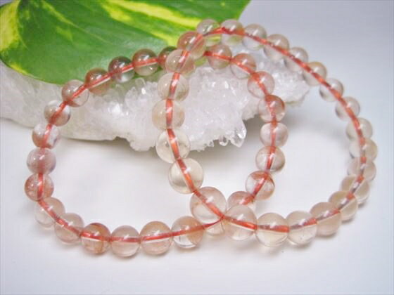 【均一ブレスレット】ラビットファーレッドルチル(アンフィボールインクォーツ)品質AAAΦ7〜8mm【鑑定済み】