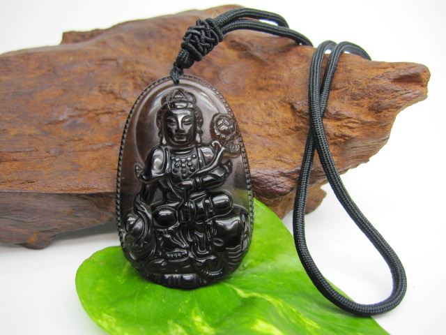 【ネックレス】アイスオブシディアン【普賢菩薩】