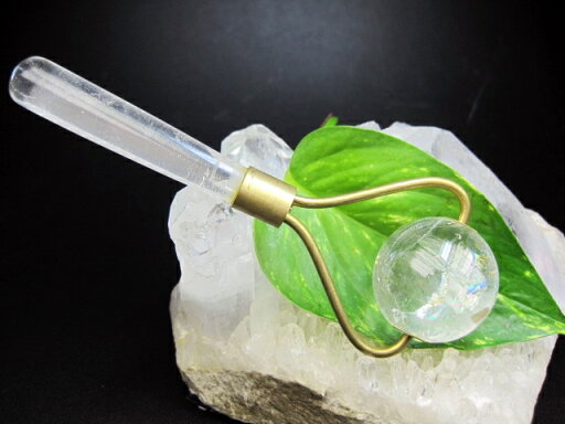 【ローラーマッサージ棒】水晶95g【レインボー入り】 【ローラーマッサージ棒】水晶95g【レインボー入り】